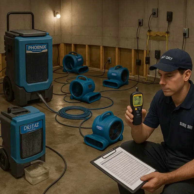 Structural Drying and Dehumidification process in Nisswa, MN
